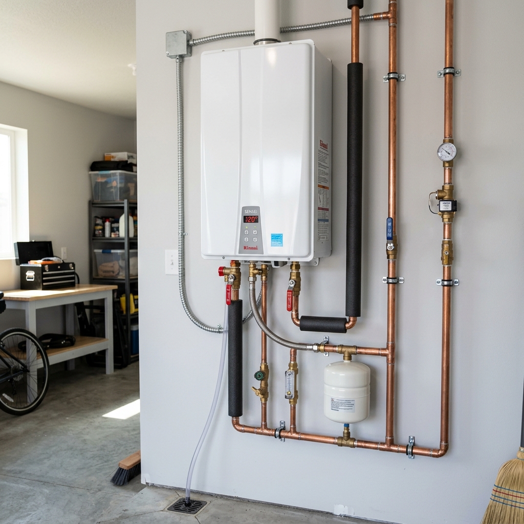 After: New energy-efficient water heater installed